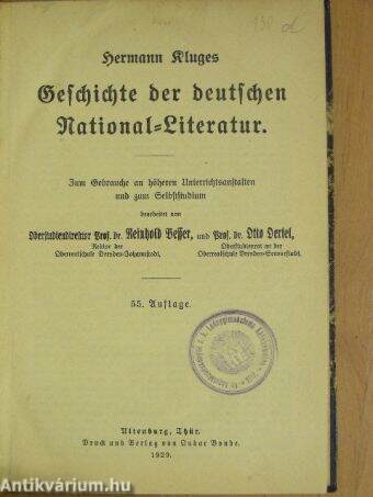 Geschichte der deutschen National-Literatur (gótbetűs)