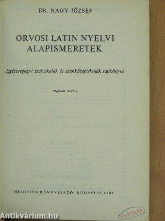 Orvosi latin nyelvi alapismeretek