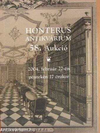 Honterus Antikvárium 58. Aukció