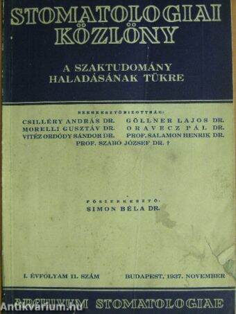 Stomatologiai Közlöny 1937. november