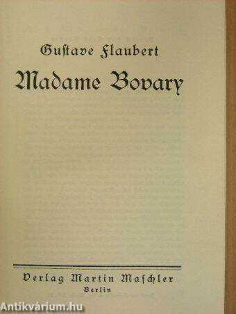 Madame Bovary (gótbetűs)