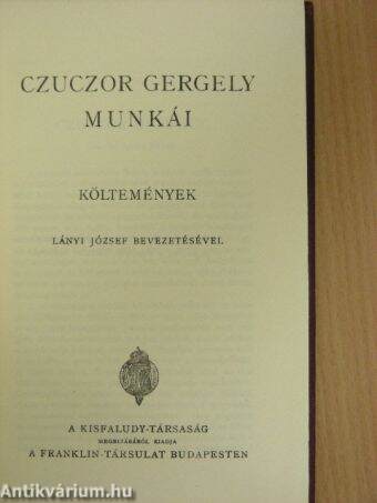 Czuczor Gergely munkái