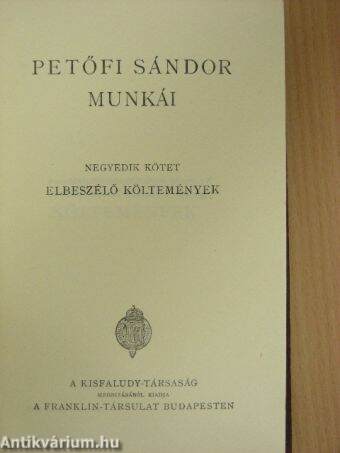 Petőfi Sándor munkái IV.