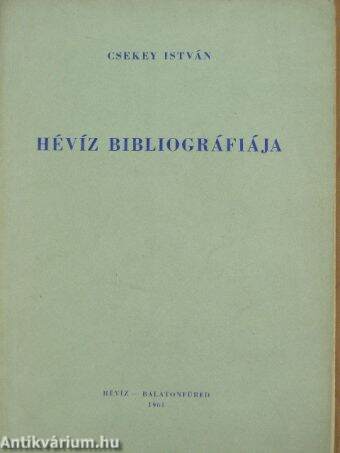 Hévíz bibliográfiája