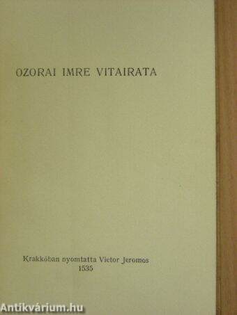 Ozorai Imre vitairata