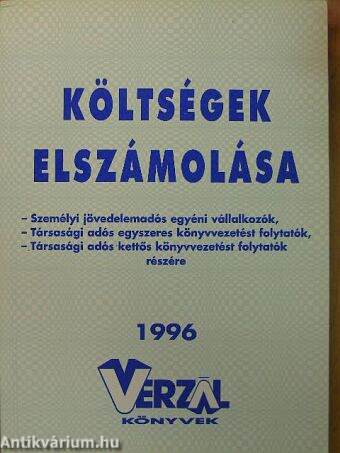 Költségek elszámolása 1996