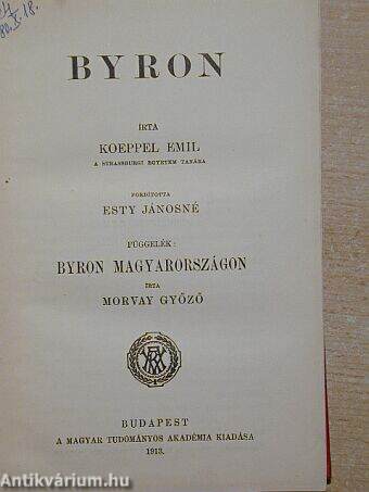 Byron/Byron Magyarországon