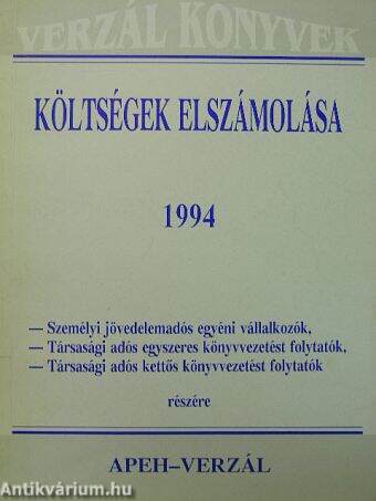 Költségek elszámolása 1994