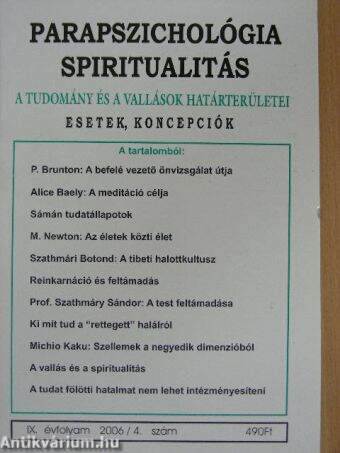 Parapszichológia-Spiritualitás 2006/4.