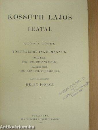 Kossuth Lajos iratai V.