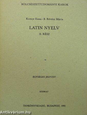 Latin nyelv II.