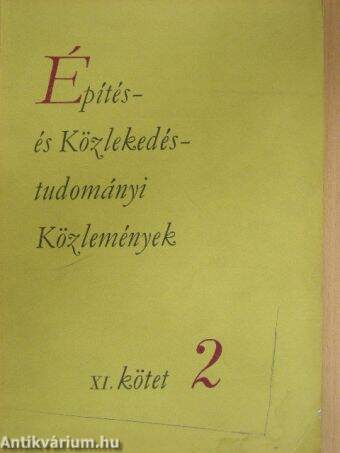 Építés- és Közlekedéstudományi Közlemények XI. kötet 2. szám