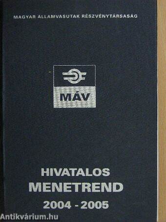 Hivatalos Menetrend 2004-2005