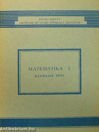 Matematika I/3.