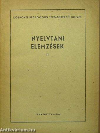 Nyelvtani elemzések II.