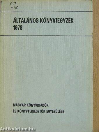 Általános könyvjegyzék 1978