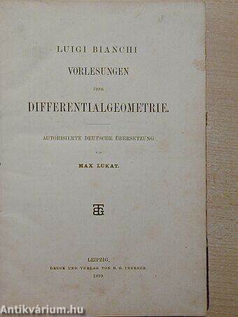 Vorlesungen über Differentialgeometrie