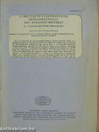 A lábujjak és a talpterületek dermatoglyphiája egy budapesti mintában II.