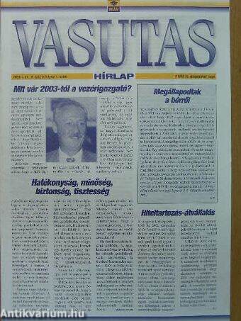 Vasutas Hírlap 2003. (nem teljes évfolyam)