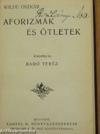 Aforizmák és ötletek/Lady Windermere legyezője/Salome