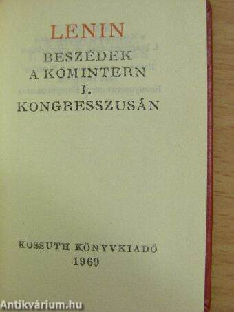 Beszédek a Komintern I. kongresszusán (minikönyv) - Plakettel