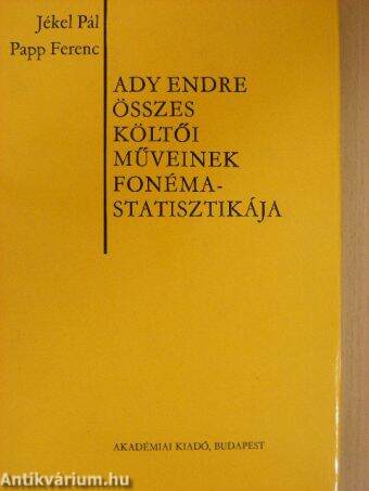 Ady Endre összes költői műveinek fonémastatisztikája