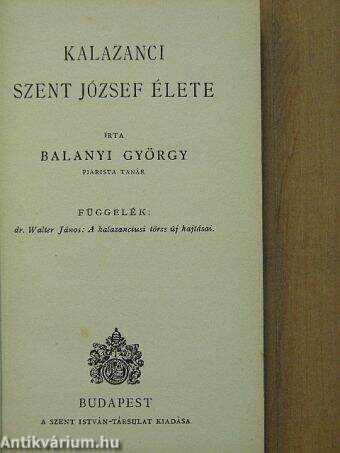 Kalazanci Szent József élete