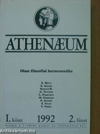 Athenaeum 1992. I. kötet 2. füzet