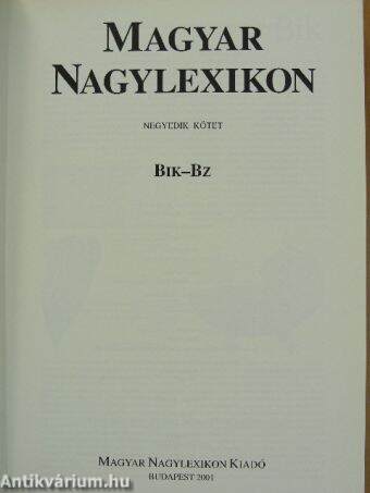 Magyar Nagylexikon 4. (töredék)