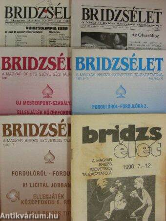 Bridzsélet 1990, 1993-1996. (vegyes számok) (6 db)