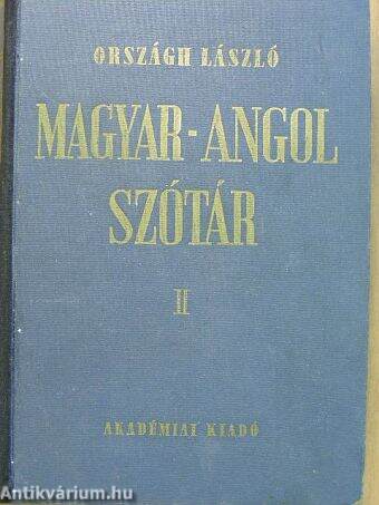 Magyar-angol szótár II. (töredék)