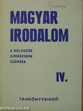 Magyar irodalom IV.
