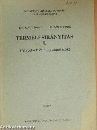 Termelésirányítás I.