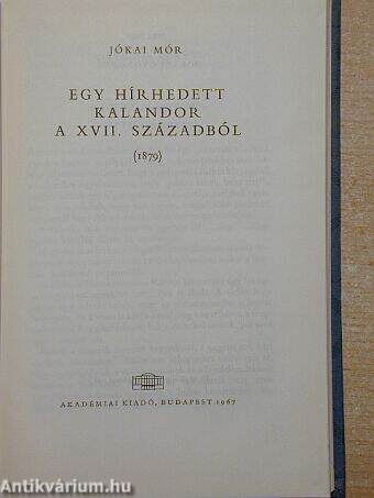 Egy hírhedett kalandor a XVII. századból