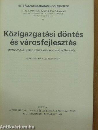 Közigazgatási döntés és városfejlesztés