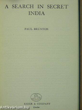 A Search in Secret India