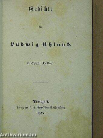 Gedichte von Ludwig Uhland (gótbetűs)