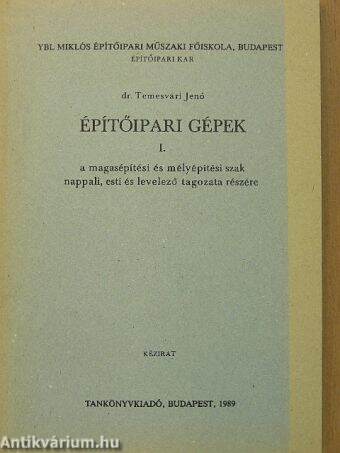 Építőipari gépek I.