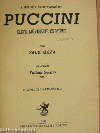 Puccini élete, művészete és művei