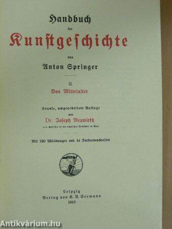 Handbuch der Kunstgeschichte II. (gótbetűs)