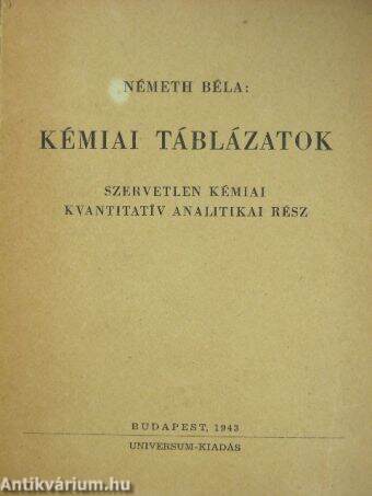 Kémiai táblázatok