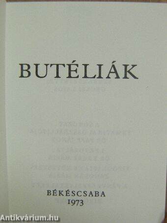 Butéliák (minikönyv)
