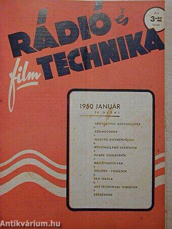 Rádió és filmtechnika 1950-51. január-december