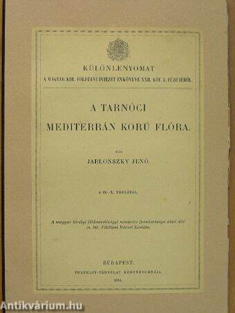 A tarnóci mediterrán korú flóra