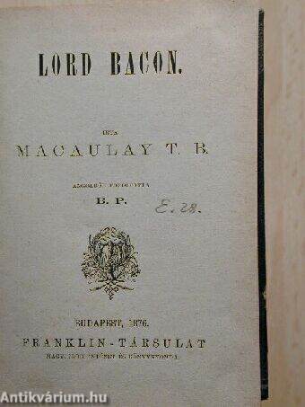 Lord Bacon/Byron/Milton/A pápaság