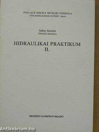 Hidraulikai praktikum II.