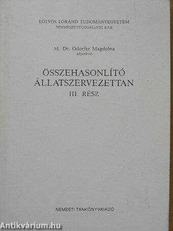 Összehasonlító állatszervezettan III. (töredék)