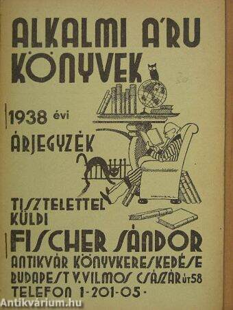 Alkalmi áru könyvek-1938. évi árjegyzék
