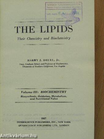 The Lipids - Their Chemistry and Biochemistry III.