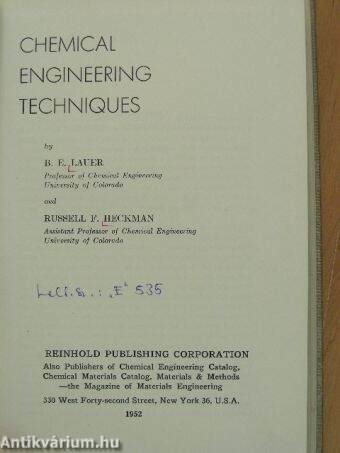 Chemical Engineering Techniques